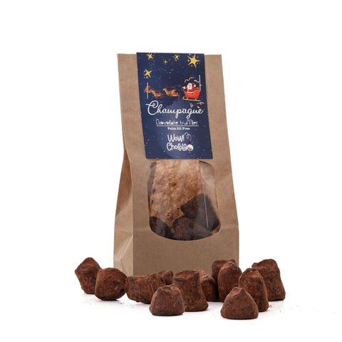 Champagne Chocolate Truffle - Christmas Edition - Biodegradable bag 130g - WOW Chocolao!