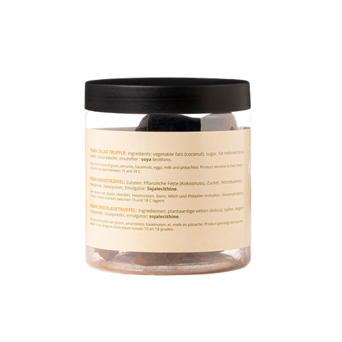 Vegan chocoladetruffels - 130 g Geschenkpot