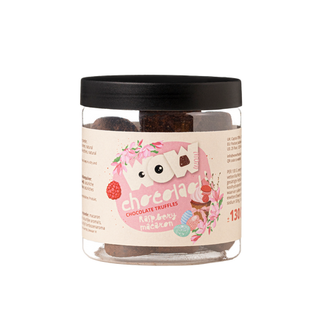 Raspberry macaron easter cocoa truffles