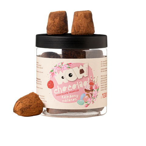 Raspberry macaron easter chocolate truffles