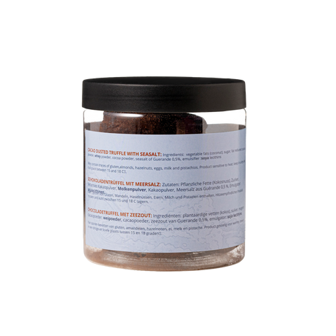 Zeezout-chocoladetruffels - 130 g cadeaupot