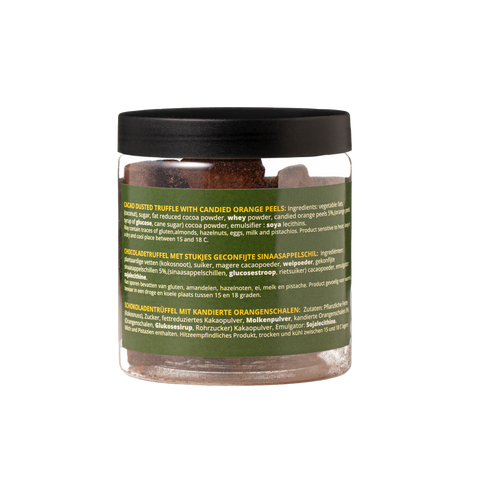 Gekonfijte Sinaasappel Chocoladetruffels - Geschenkpot 130 g