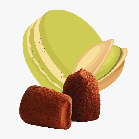Pistachio Macaron chocolate truffles - bulk - WOW Chocolao!