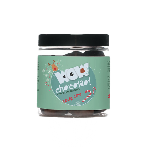 Candy Cane Chocolate Truffles - Winter edition - Gifting jar 130g - WOW Chocolao!