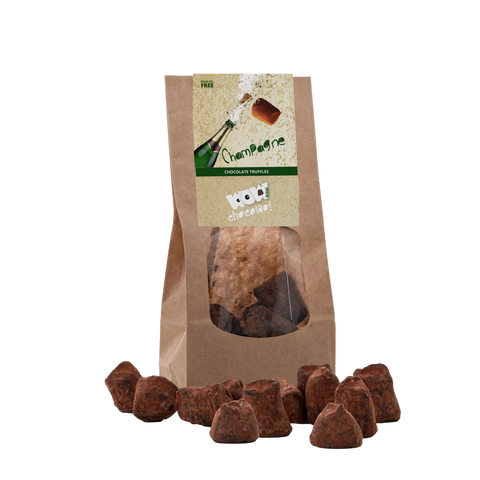 Champagne Chocolate Truffles - Biodegradable packaging 130g - WOW Chocolao!