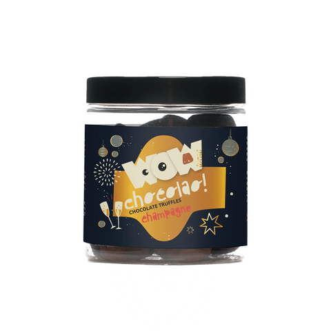 Champagne - Christmas Chocolate Truffles - Gifting jar 130g - WOW Chocolao!