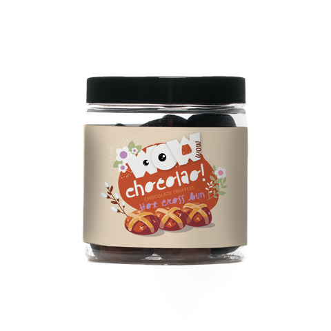 Hot Cross Bun - Easter Edition Chocolate Truffles - Christmas - Gifting Jar 130g - WOW Chocolao!