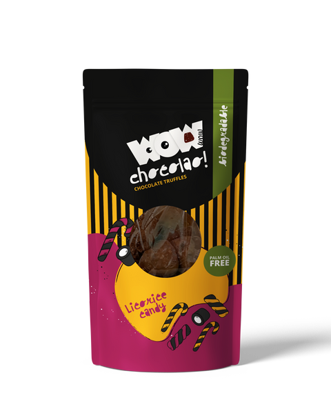 Liquorice - 200g Biodegradable bag - WOW Chocolao!