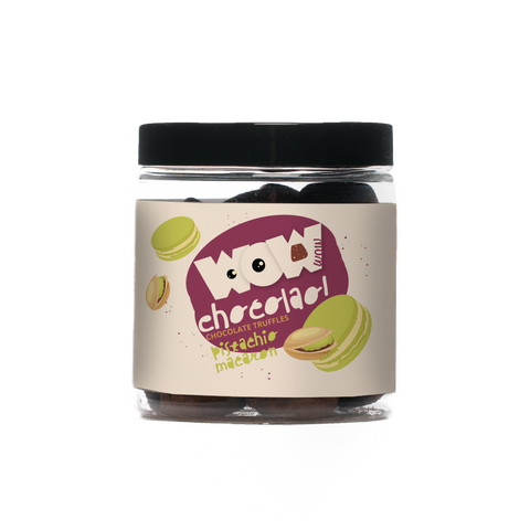 Pistachio Macaroon Chocolate Truffles - 130g Gifting Jar - WOW Chocolao!