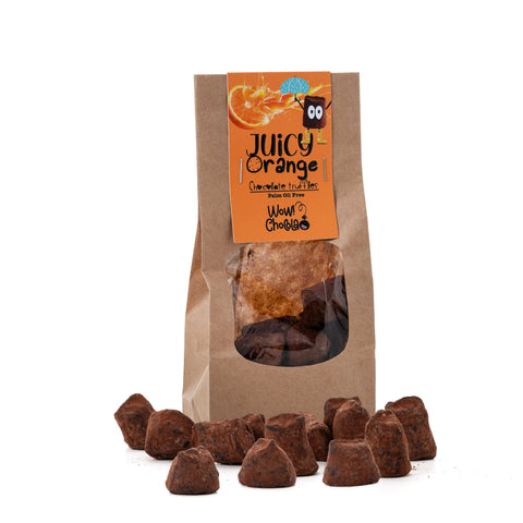 Juicy Orange chocolate truffles - Biodegradable bag 130g - WOW Chocolao!