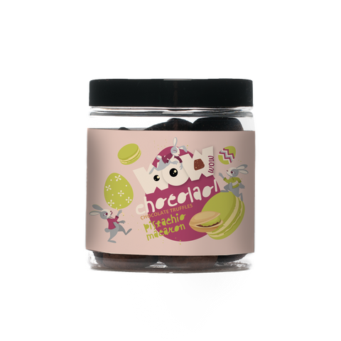Pistachio Macaroon Chocolate Truffles - 130g Easter Gifting Jar - WOW Chocolao!