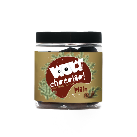 Plain Chocolate Truffles - Christmas Edition -  Gifting jar 130g - WOW Chocolao!