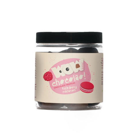Raspberry Macaron chocolate truffles - Gifting jar 130g - WOW Chocolao!
