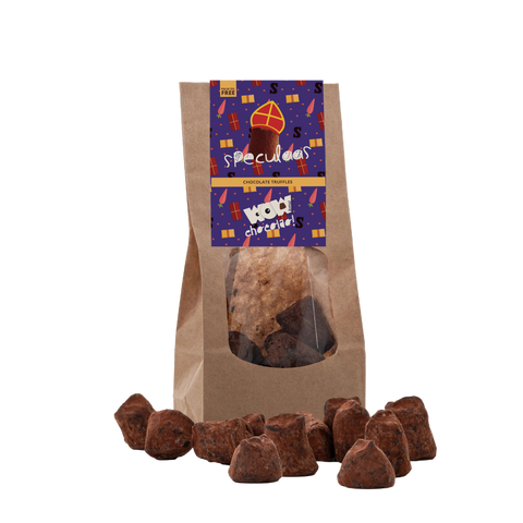 Speculaas Chocolate Truffles - Sinterklaas Edition - Biodegradable bag 130g - WOW Chocolao!